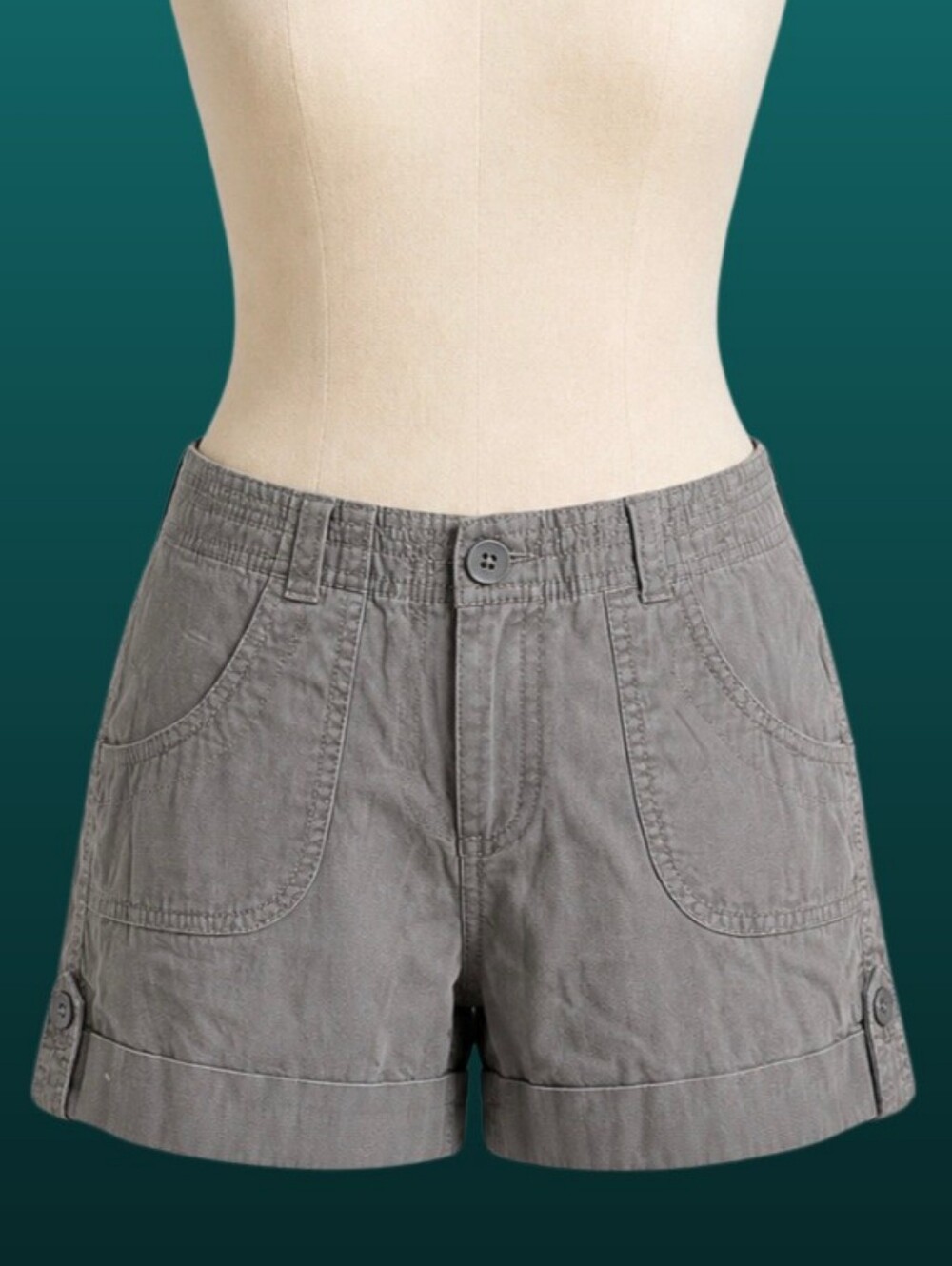 LOFT Ann Taylor Utility Cargo Shorts Size 4 Original Cuffed Casual Khaki Tan